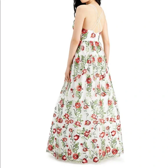 City Studio | Dresses | Juniors Floral Embroidered Gown | Poshmark